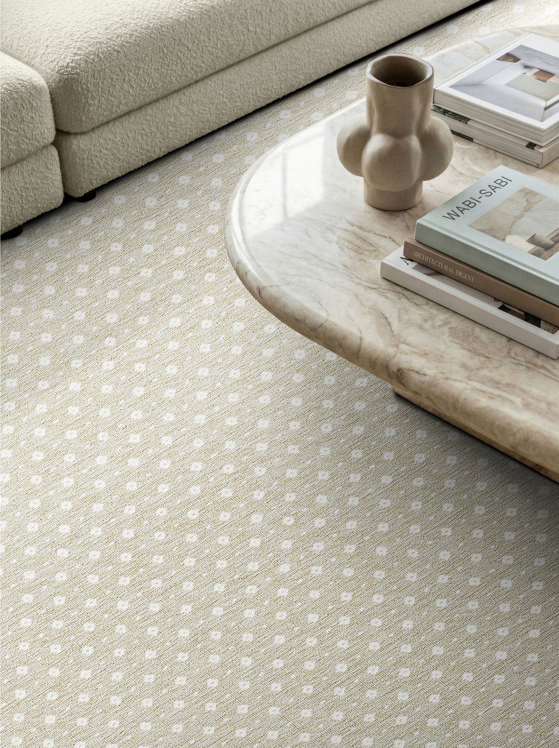 Drace Wool Carpet with Floral Design