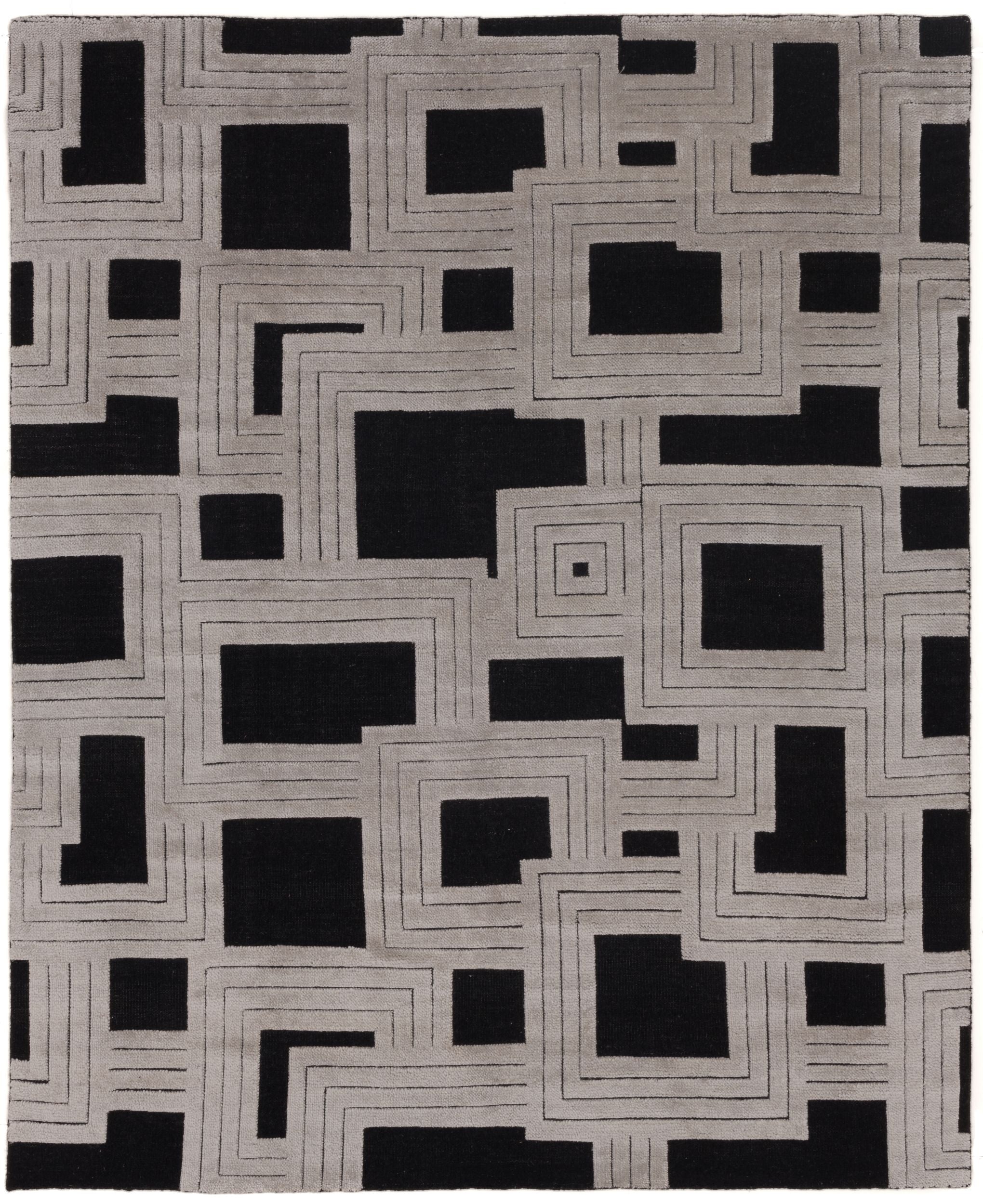 Ilya 100% Wool Hand-Knotted Rug with Modern Geometric Design