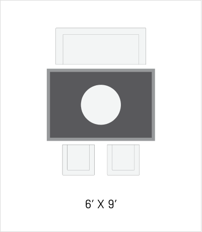 6x9 Rug Sizing and Placement Diagram
