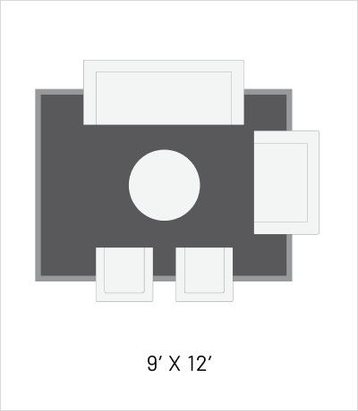 9x12 Rug Sizing and Placement Diagram