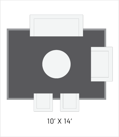 10x14 Rug Sizing and Placement Diagram