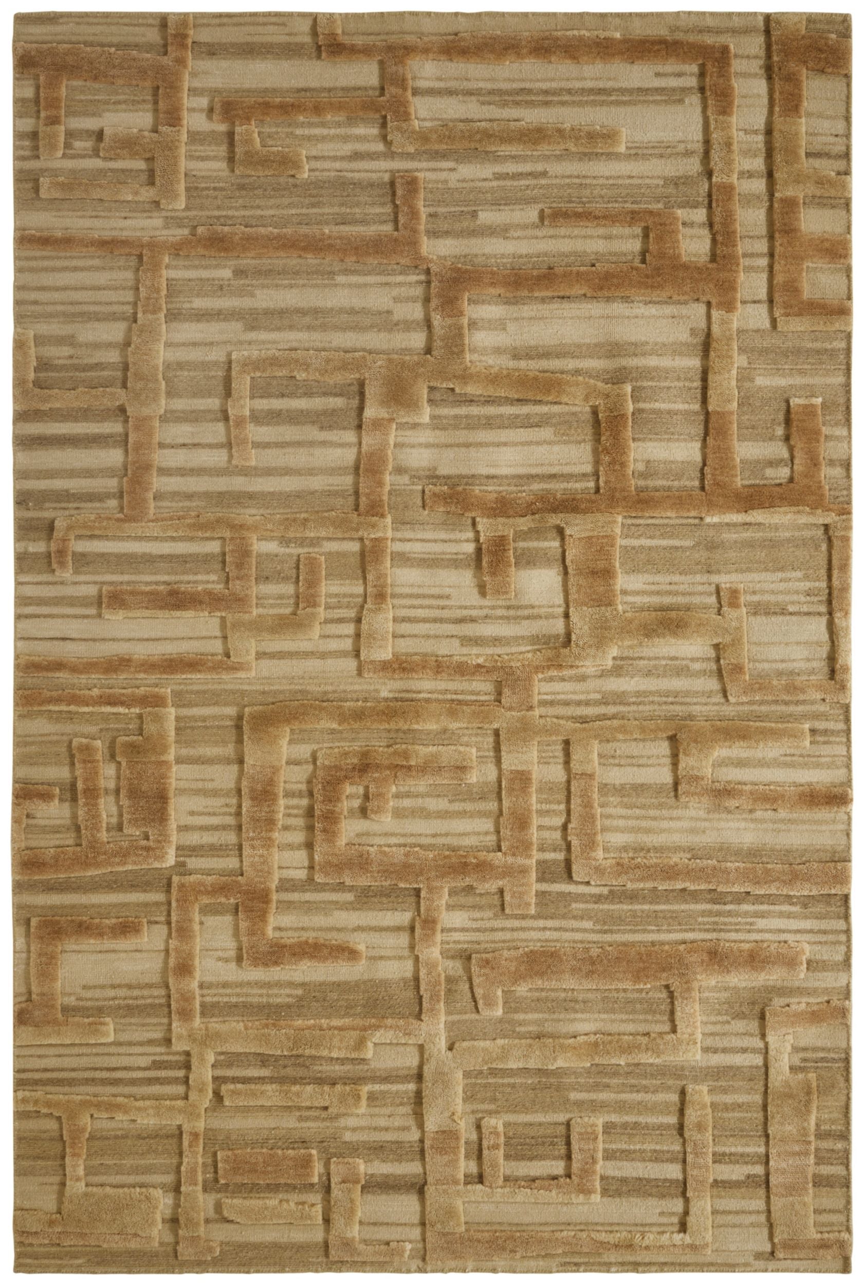 Delphina Toffee Colored Hand-Knotted Area Rug with Abstract Design