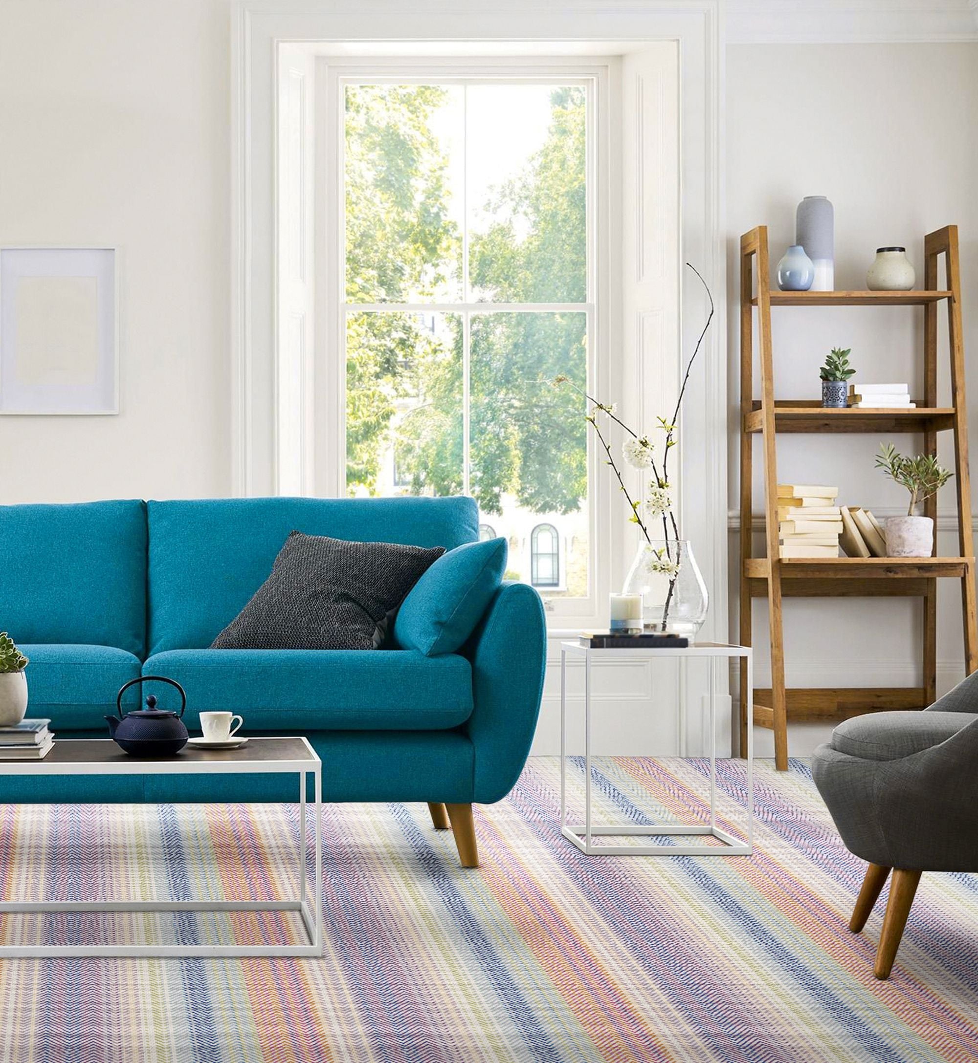 MISSONI Rossi 100% Wool Flatweave Geometric Carpet