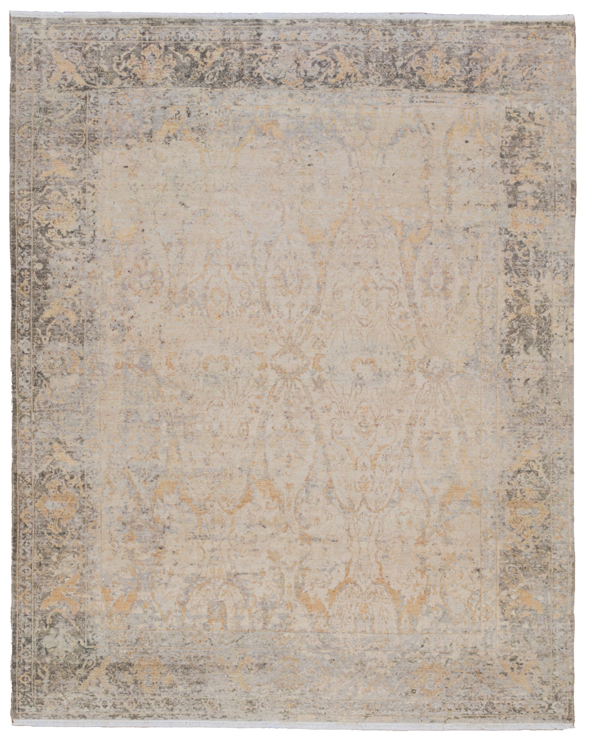 Jeslyn 100% Wool Low Pile Taupe Traditional Rug
