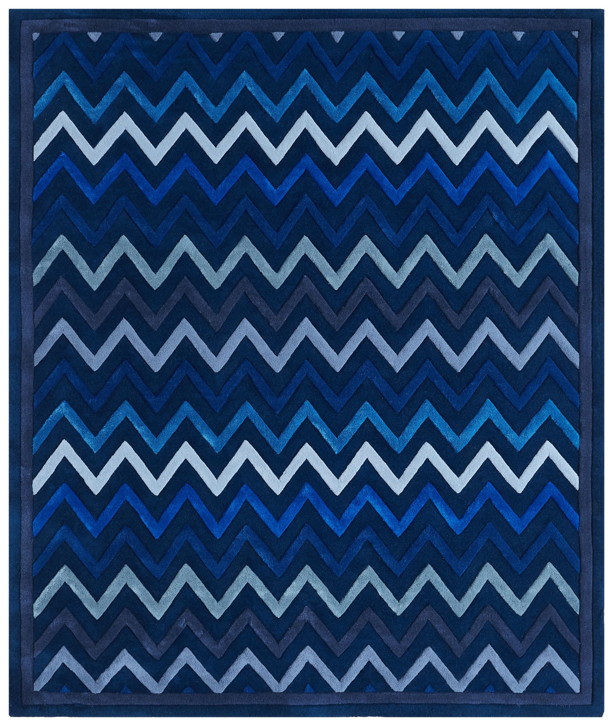 MISSONI Iconic Durable Hand-Knotted Rug with Modern Waves Design