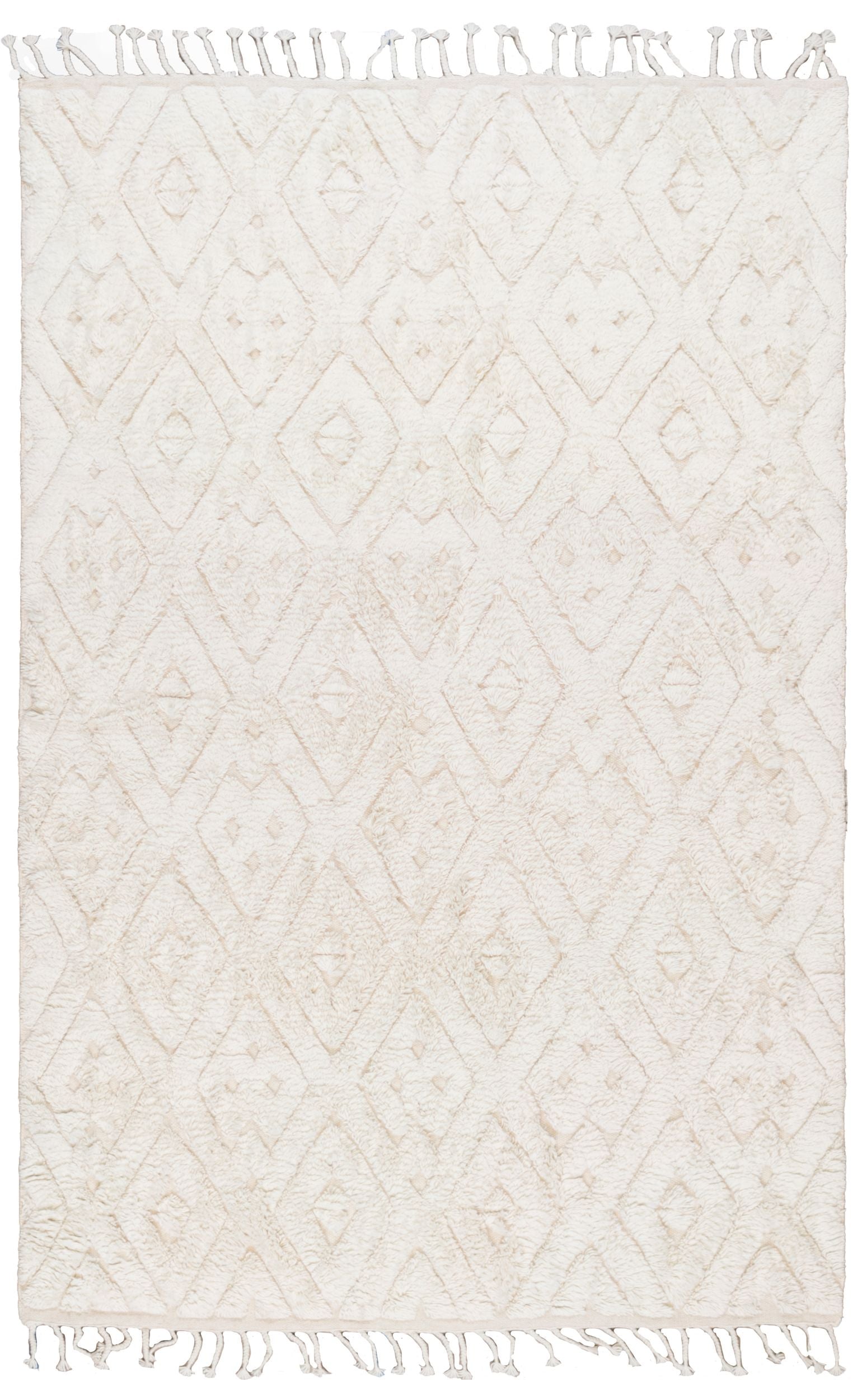 Gemi 6x9 Textured Snow White Rug