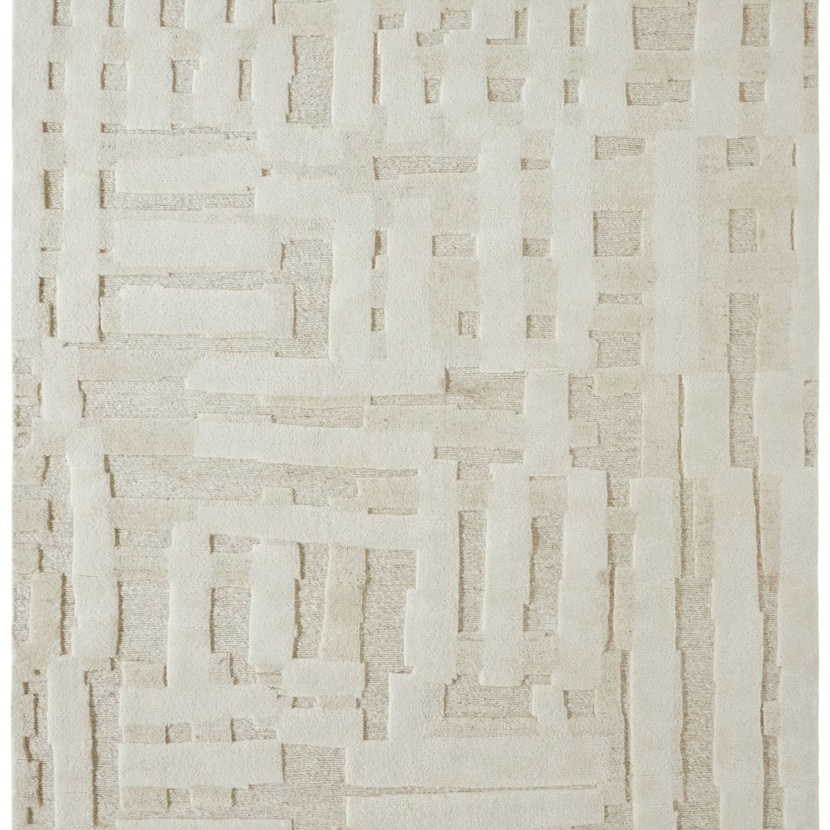 Keiran 100% Wool Hand-Knotted Soft Rug with Abstract Design