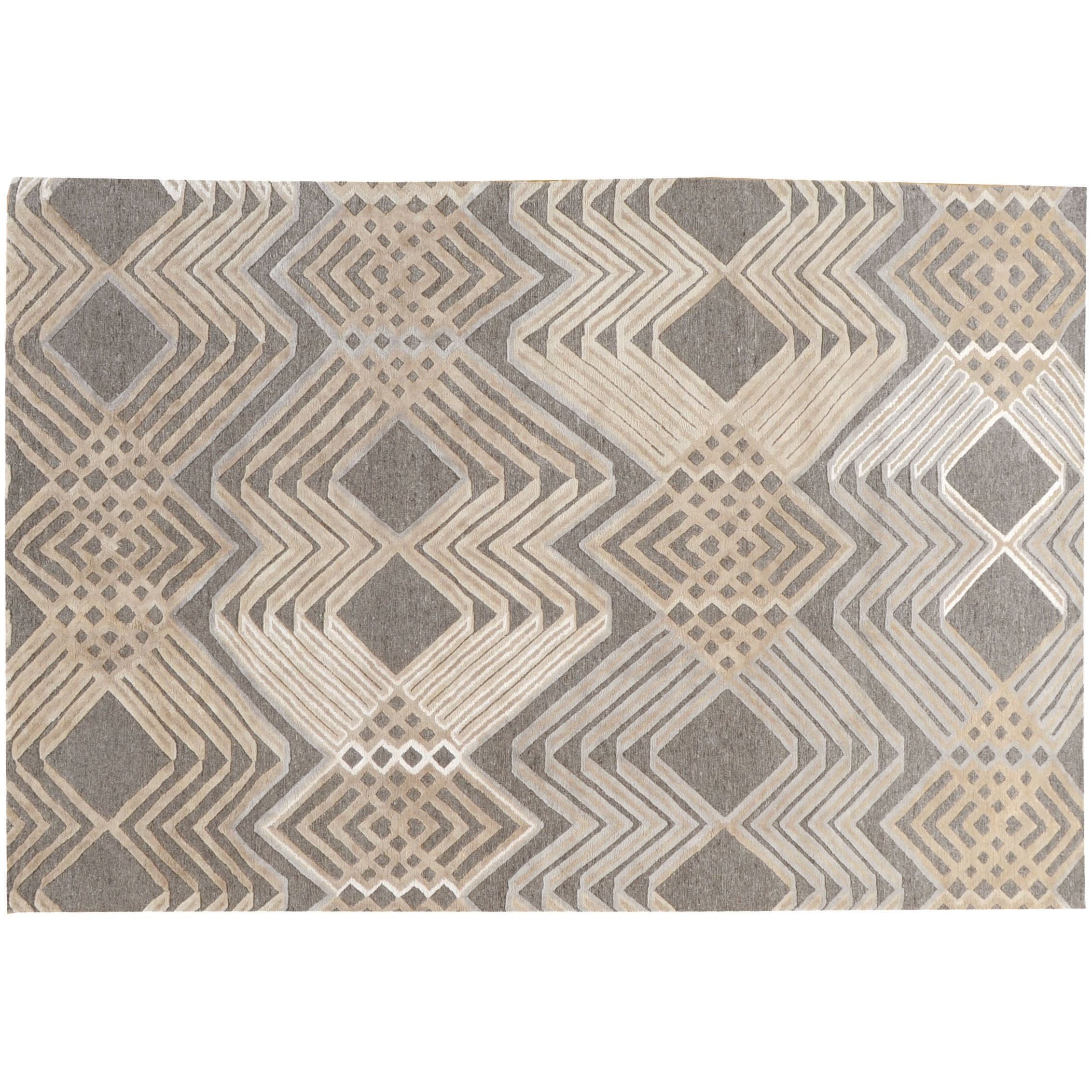 STARK Traza Wool & Silk Blend Hand-Knotted Geometric Rug