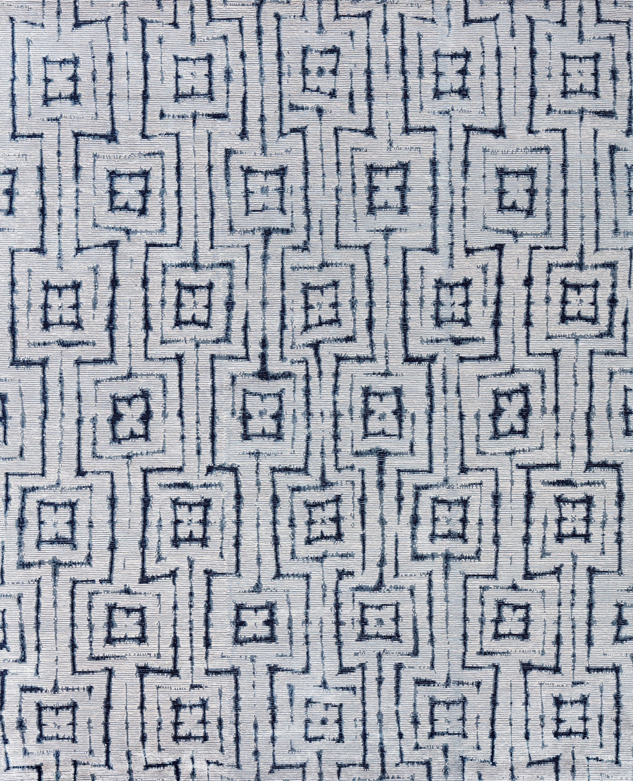 STARK Hallen Silk & Wool Blend Hand-Knotted Rug with Geometric Design