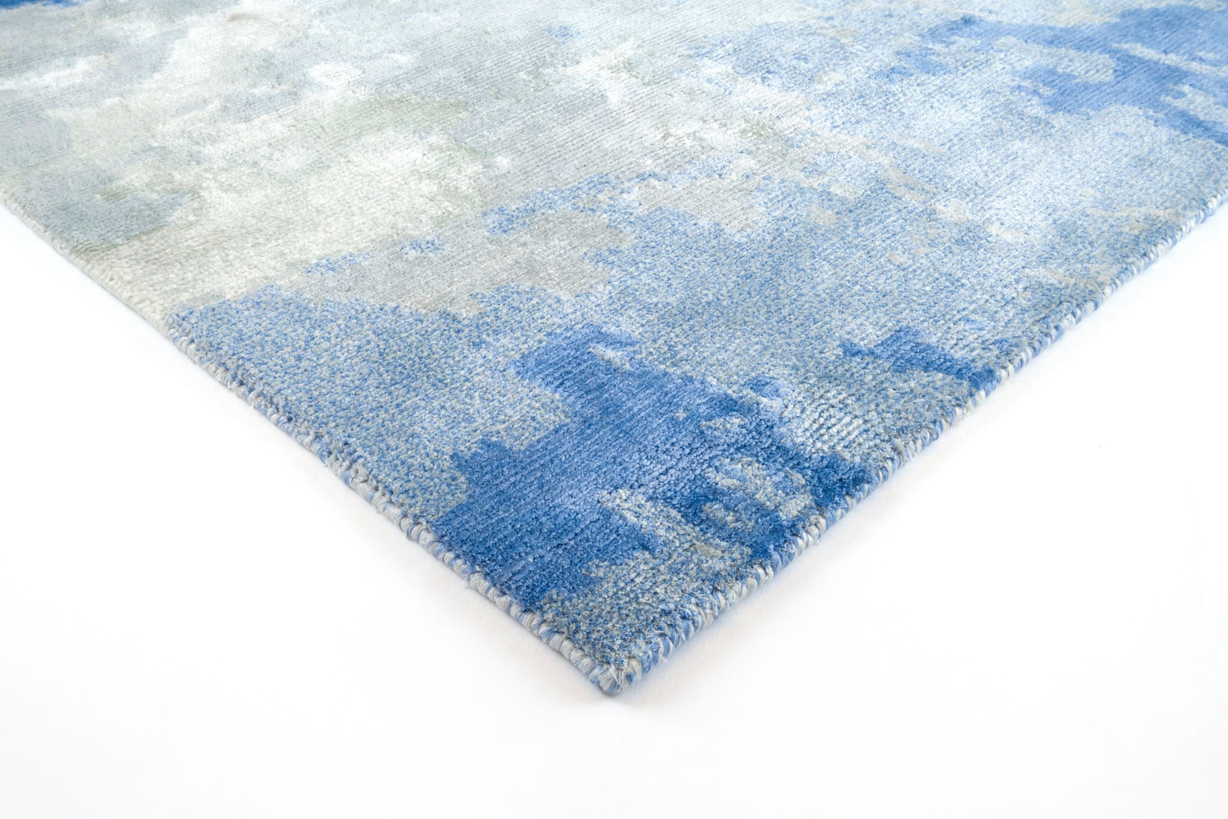 Zareth 100% Silk Rug in Stunning Lapis Blue or Indigo