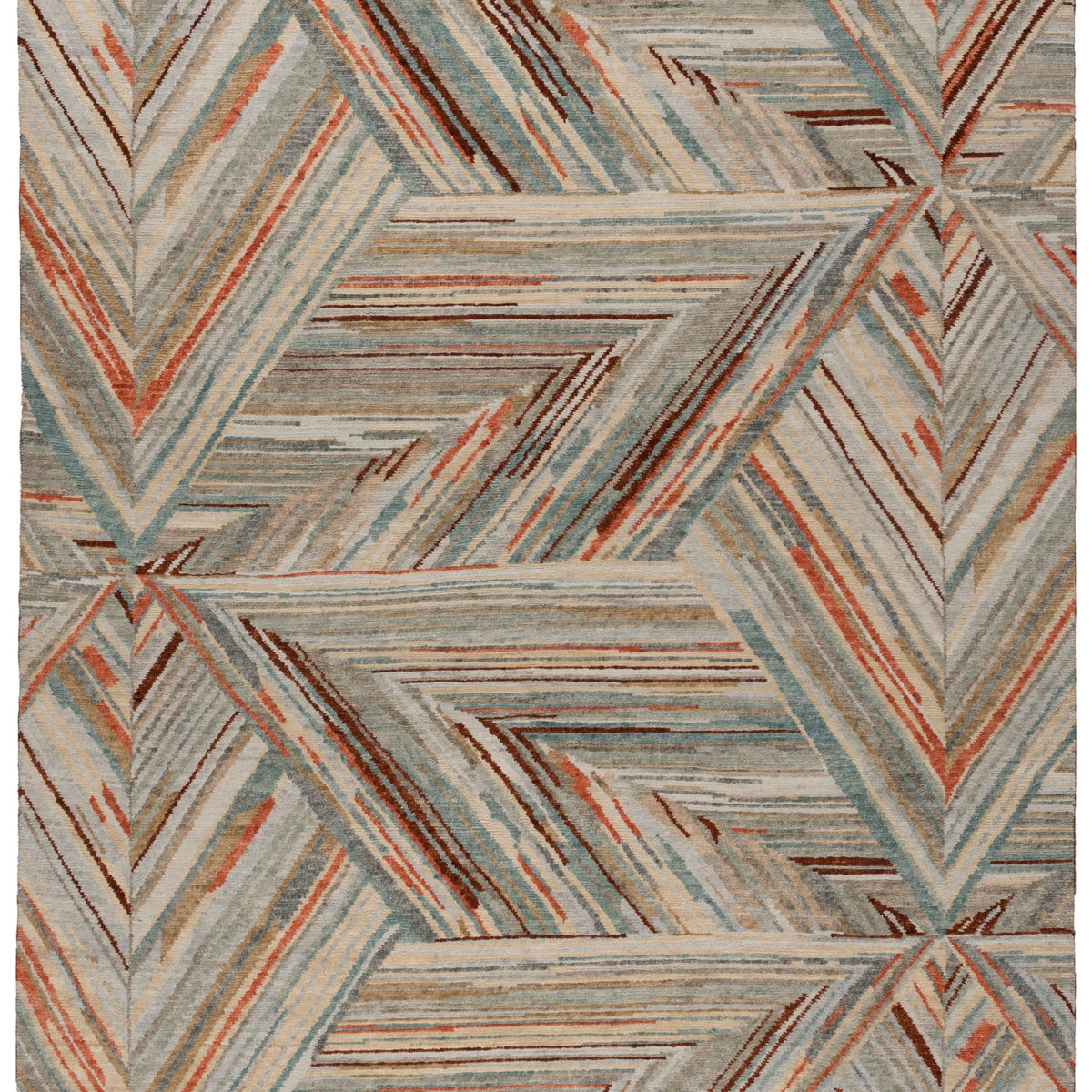 Jaden Custom 100% Wool Hand-Knotted Rug with Striking Abstract Design