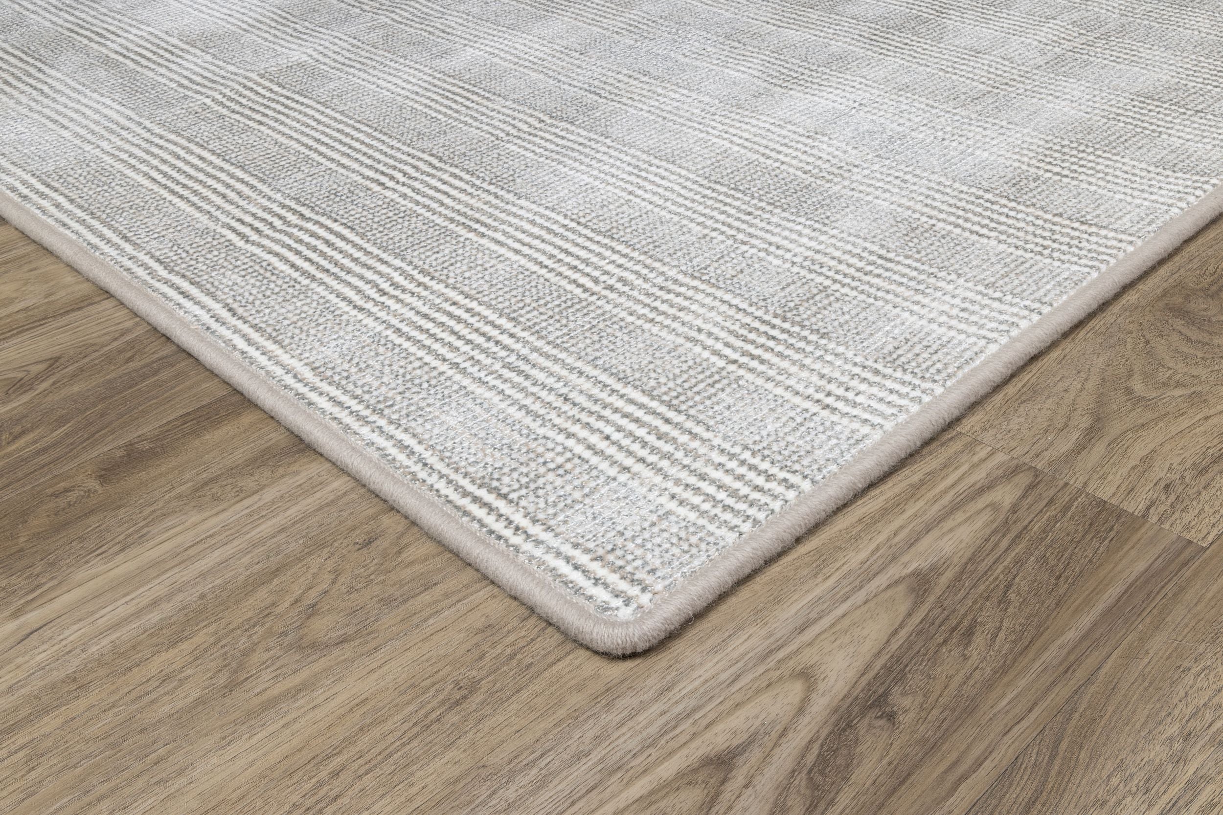 ［NEW］ハンドメイド 羊毛Tapestry Light gray×White Stitchcraft Striped Hand-Loomed Carpet